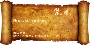 Nyeste Anton névjegykártya